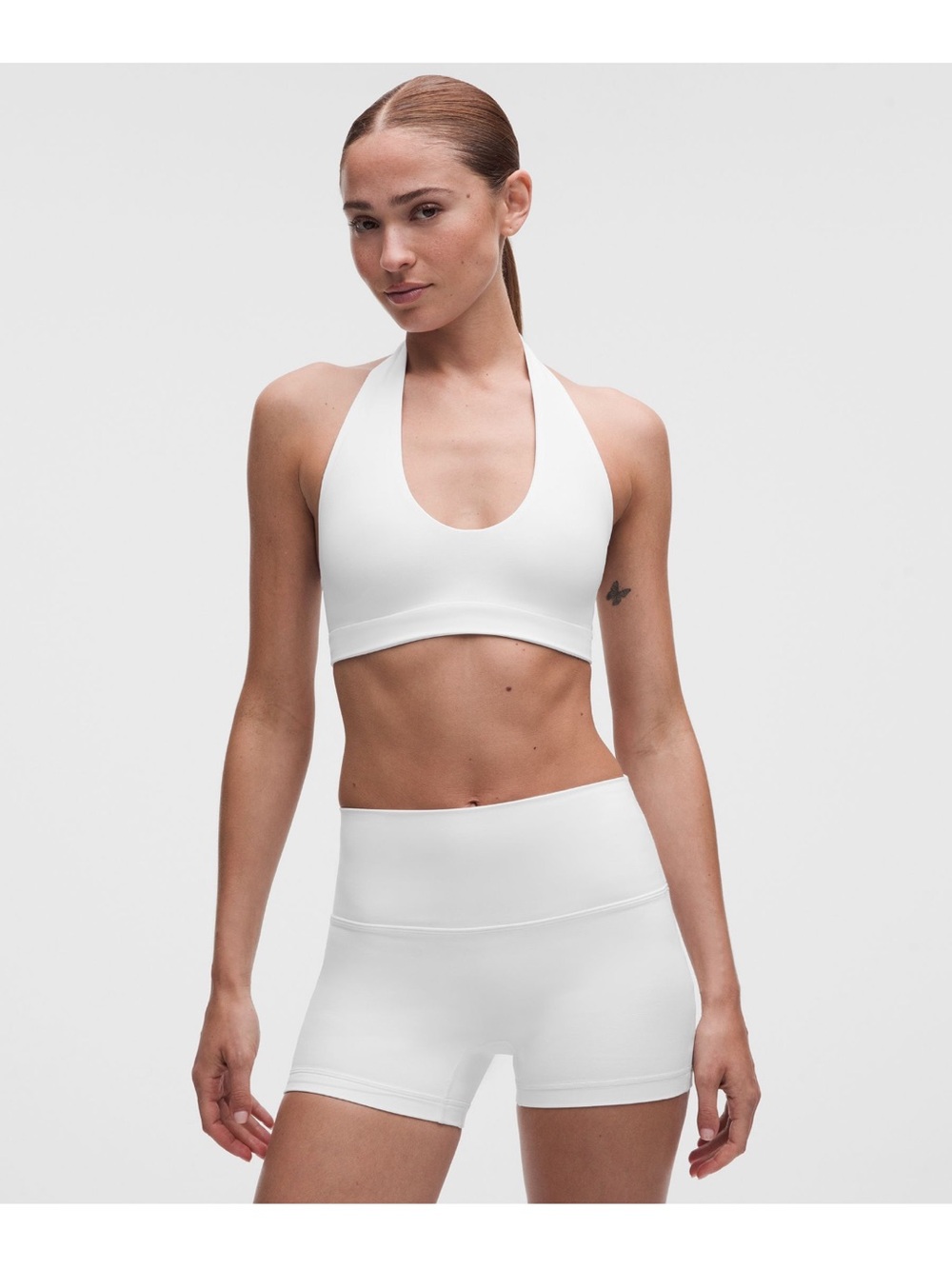Lululemon White Halter Sports Bra